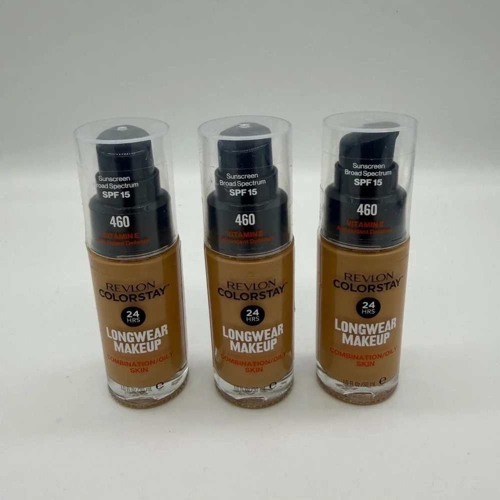 3x Revlon ColorStay Longwear Makeup 460 Macadamia‎ SPF 15 Combination Oily Skin
